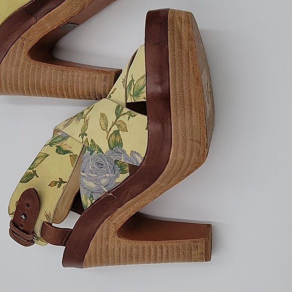 Rag and Bone, women's platform sandals sz 8 women's leather floral - Picture 3 of 6